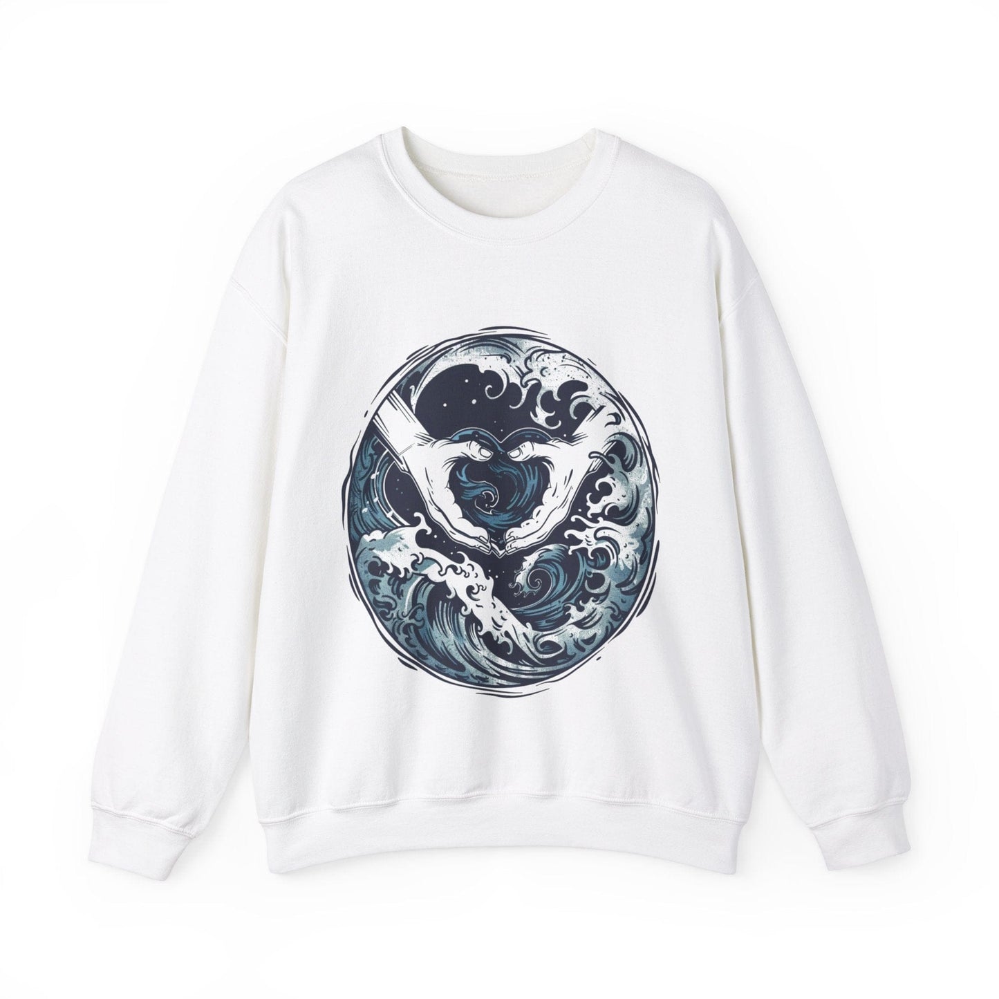 Sweatshirt S / White Waves of Wisdom Aquarius Sweater: Navigate the Waters of Intellect