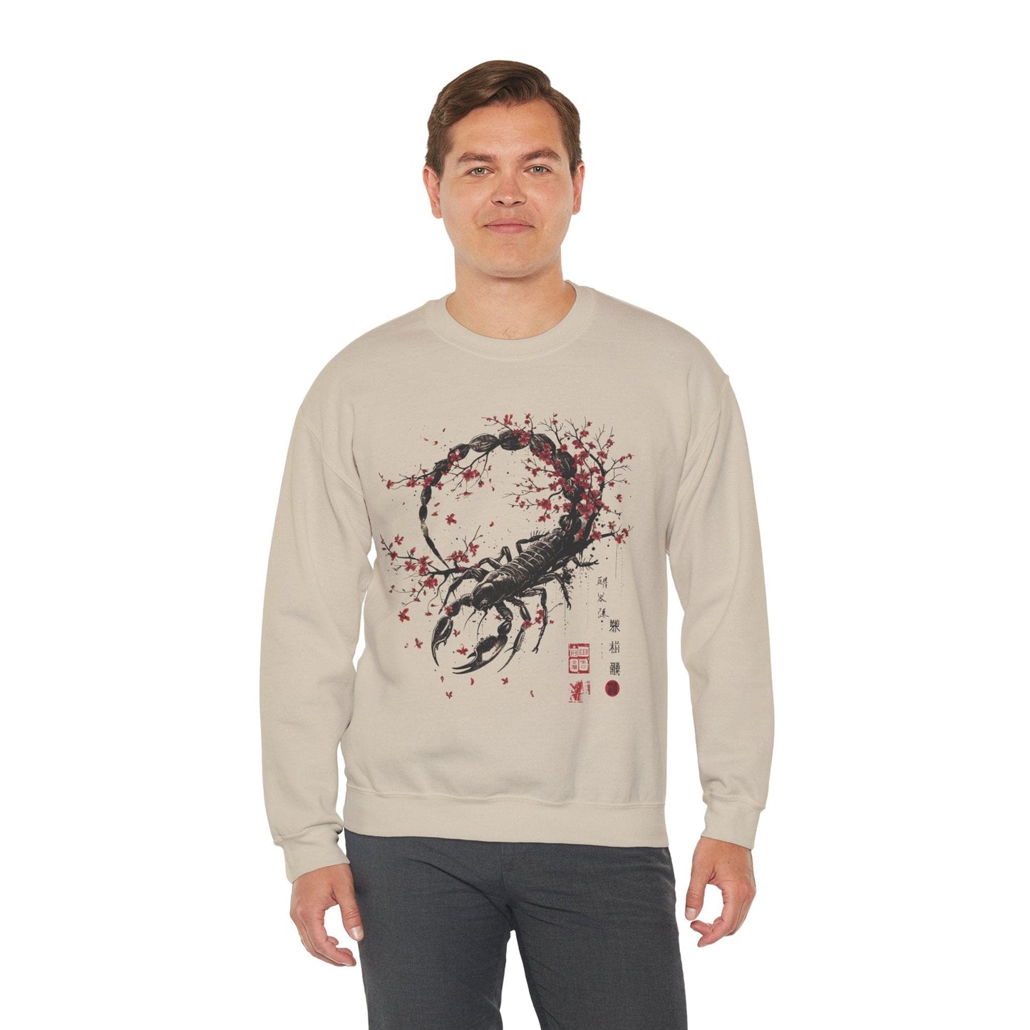 Sweatshirt Scorpio Intensity Extra Soft Sweater: Japanese Art in Premium Cotton Blend