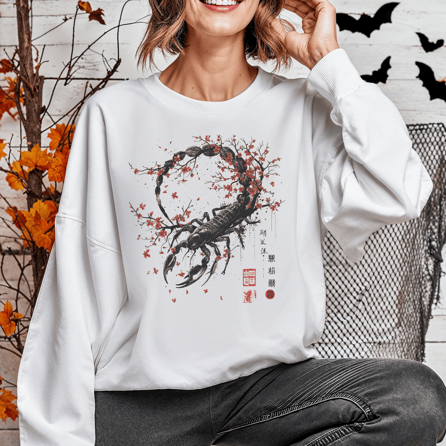 Sweatshirt Scorpio Intensity Extra Soft Sweater: Japanese Art in Premium Cotton Blend