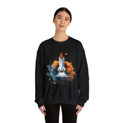 Sweatshirt Space Shuttle Color Splash Crewneck Sweatshirt