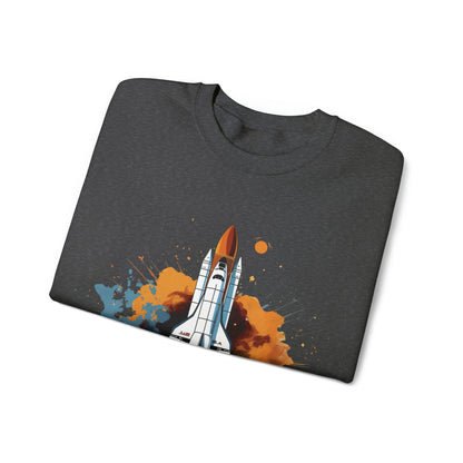 Sweatshirt Space Shuttle Color Splash Crewneck Sweatshirt