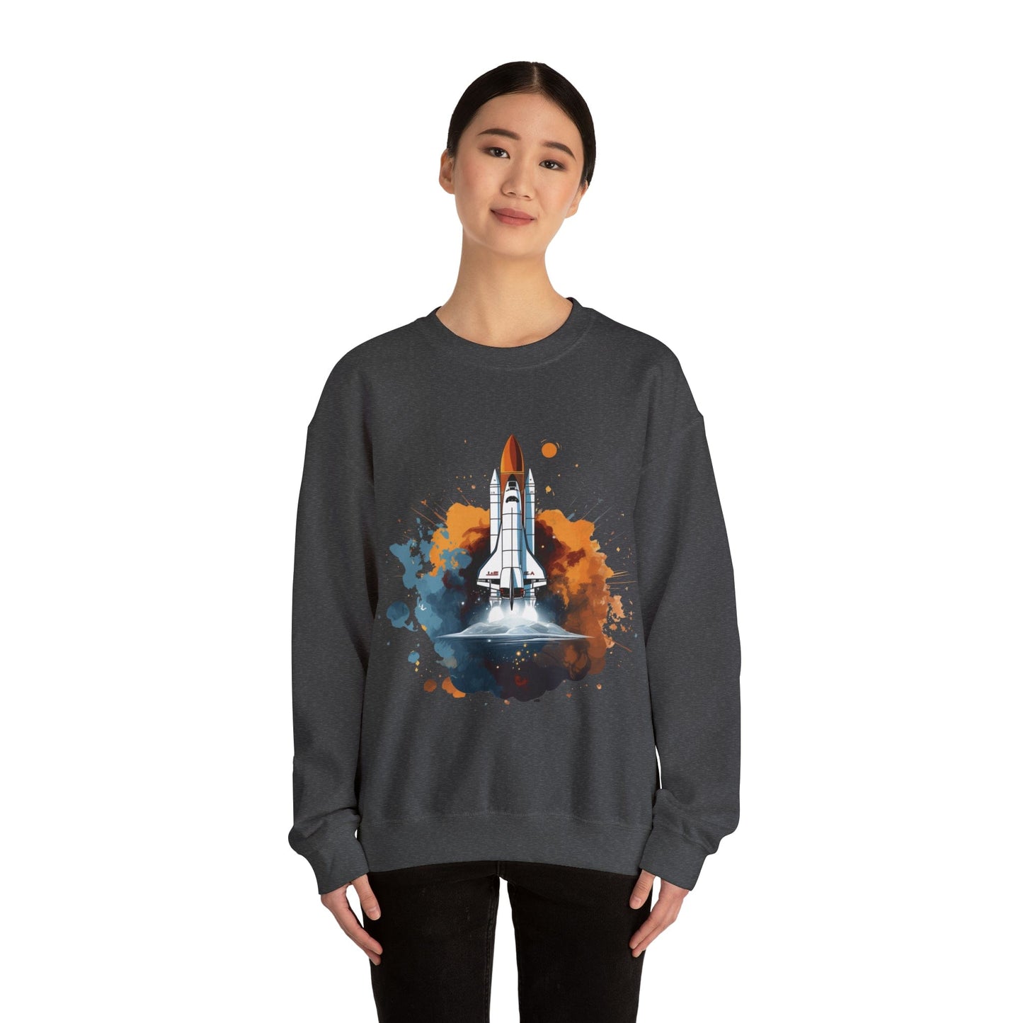 Sweatshirt Space Shuttle Color Splash Crewneck Sweatshirt