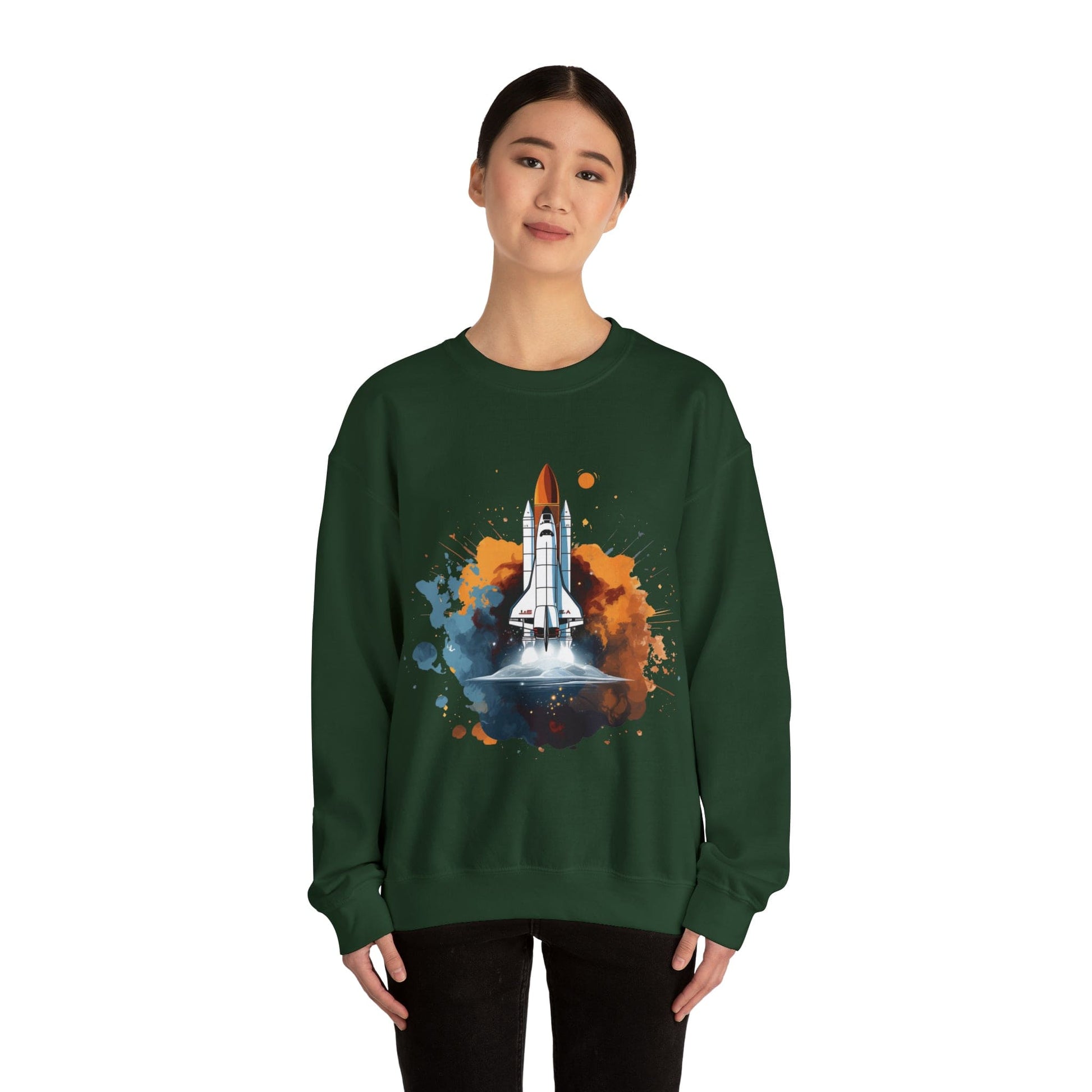 Sweatshirt Space Shuttle Color Splash Crewneck Sweatshirt