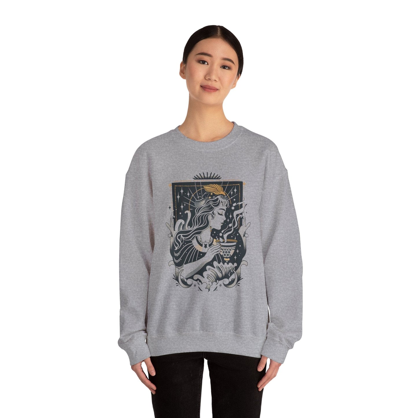 Sweatshirt Stellar Stream Aquarius Sweater: Embrace the Cosmic Tide