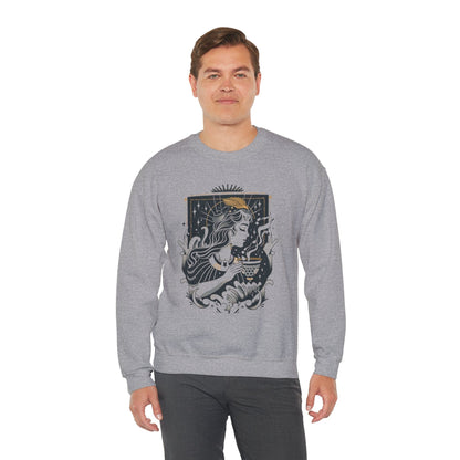 Sweatshirt Stellar Stream Aquarius Sweater: Embrace the Cosmic Tide