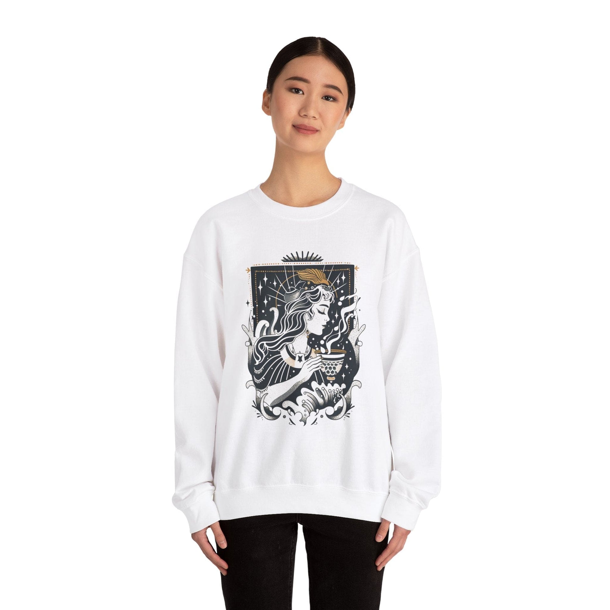 Sweatshirt Stellar Stream Aquarius Sweater: Embrace the Cosmic Tide