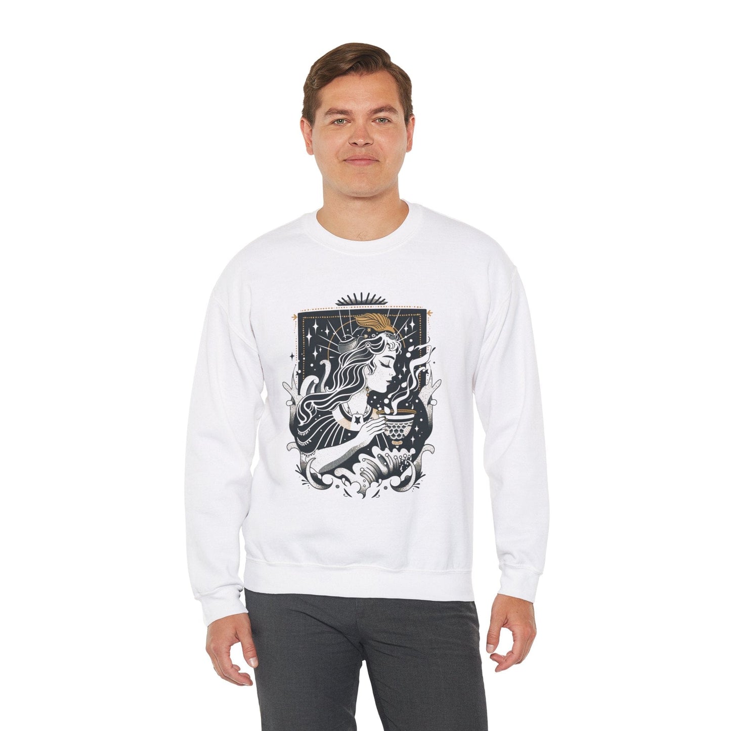 Sweatshirt Stellar Stream Aquarius Sweater: Embrace the Cosmic Tide