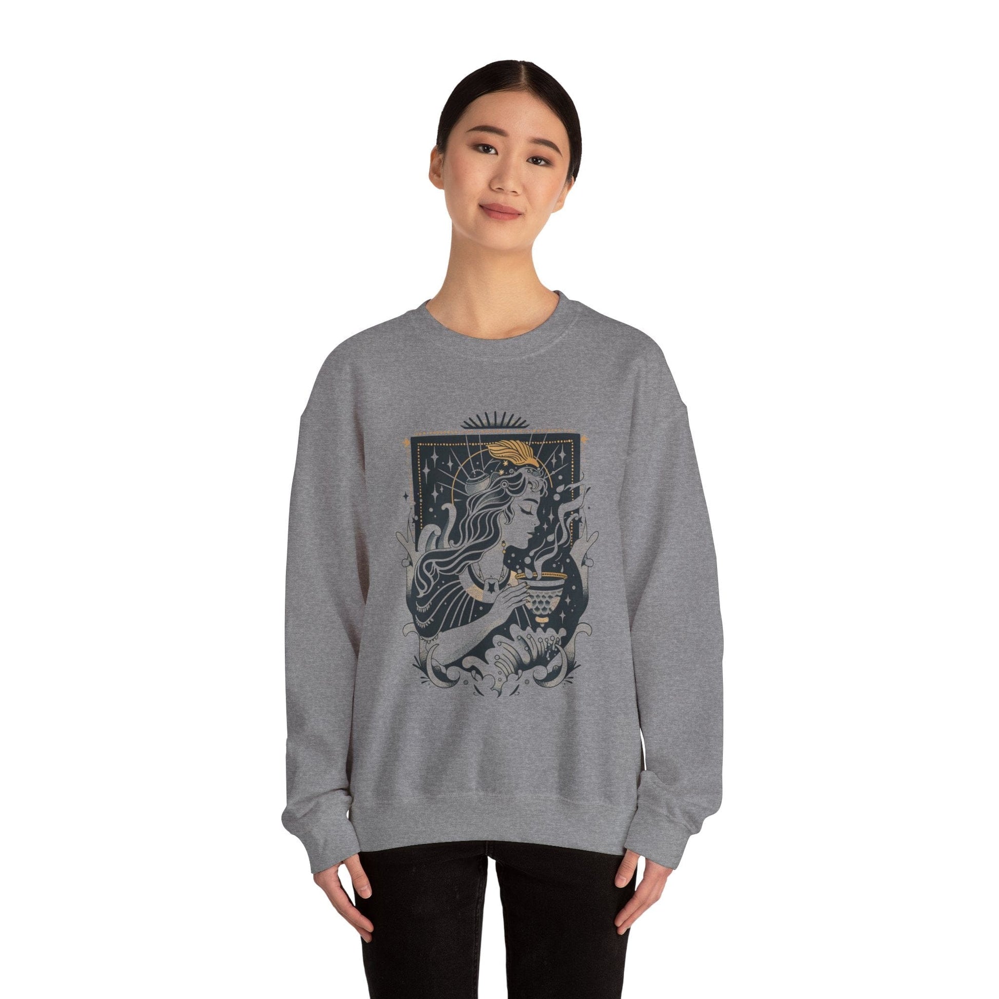 Sweatshirt Stellar Stream Aquarius Sweater: Embrace the Cosmic Tide