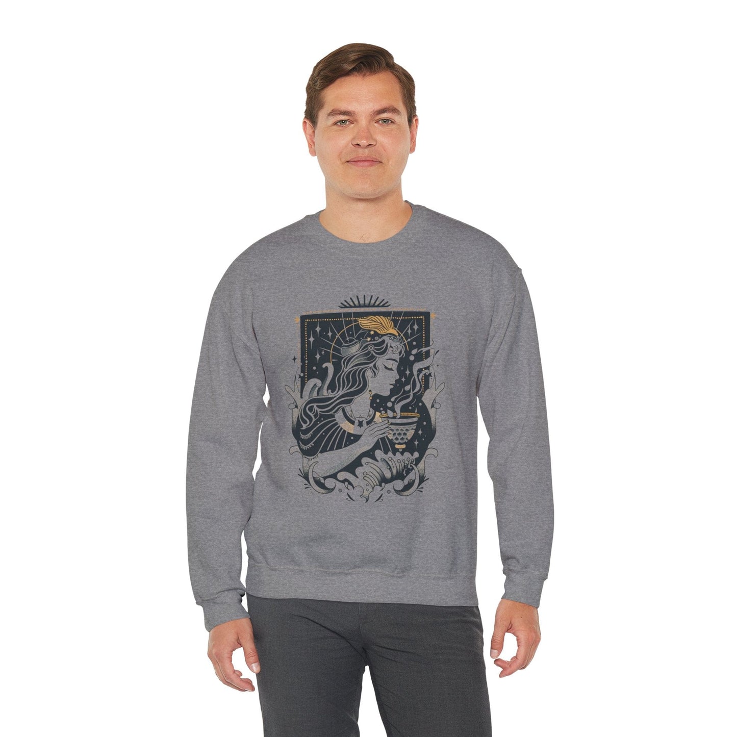 Sweatshirt Stellar Stream Aquarius Sweater: Embrace the Cosmic Tide