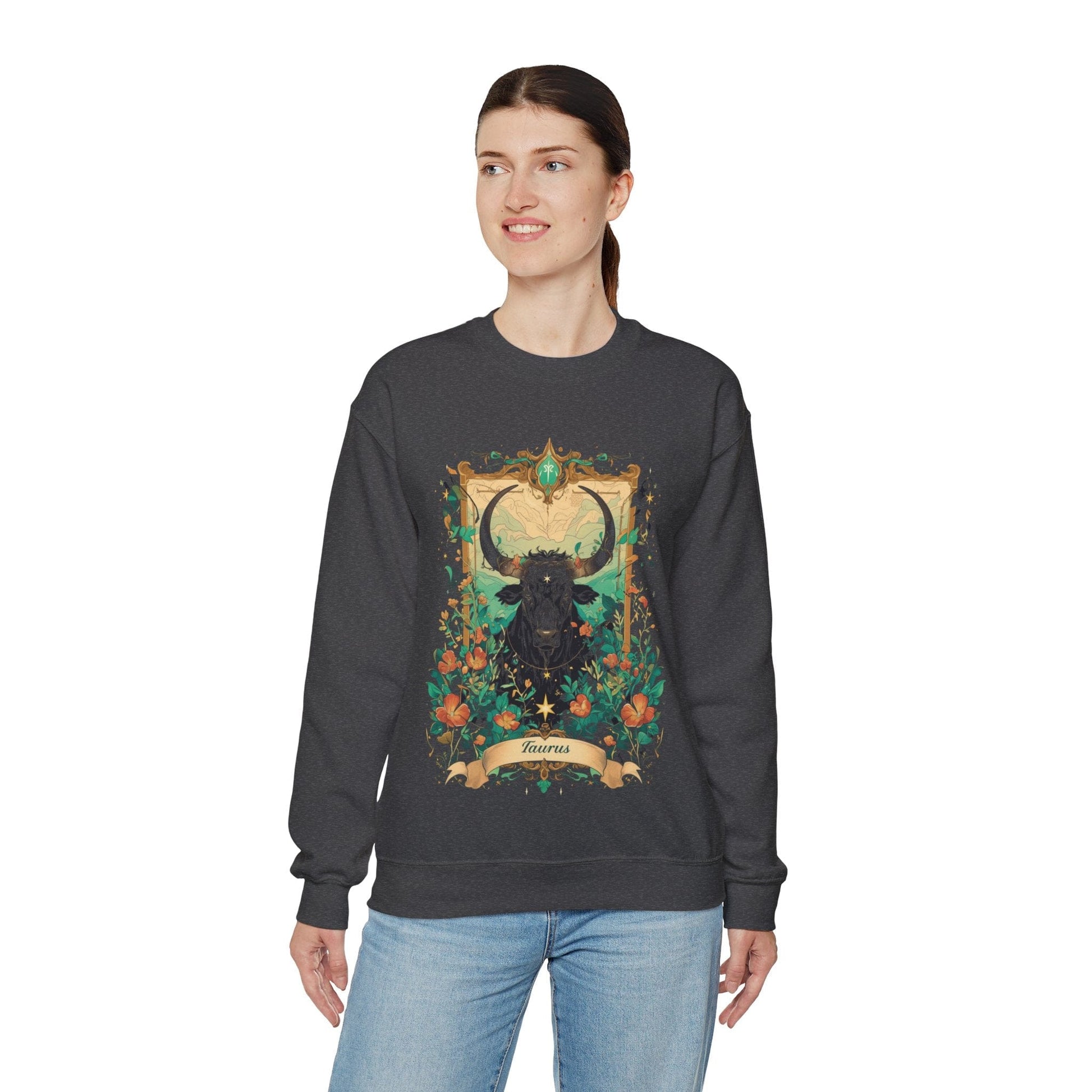 Sweatshirt Taurus Blossom: Celestial Garden Astrology Sweater