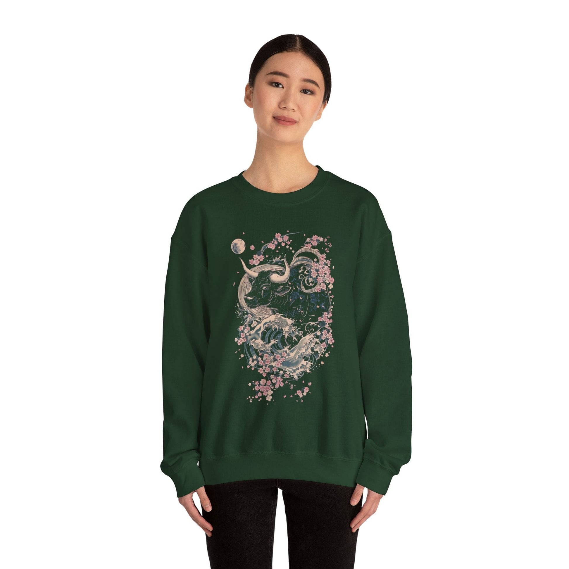 Sweatshirt Taurus Blossom Embrace Sweater: Serenity in Bloom