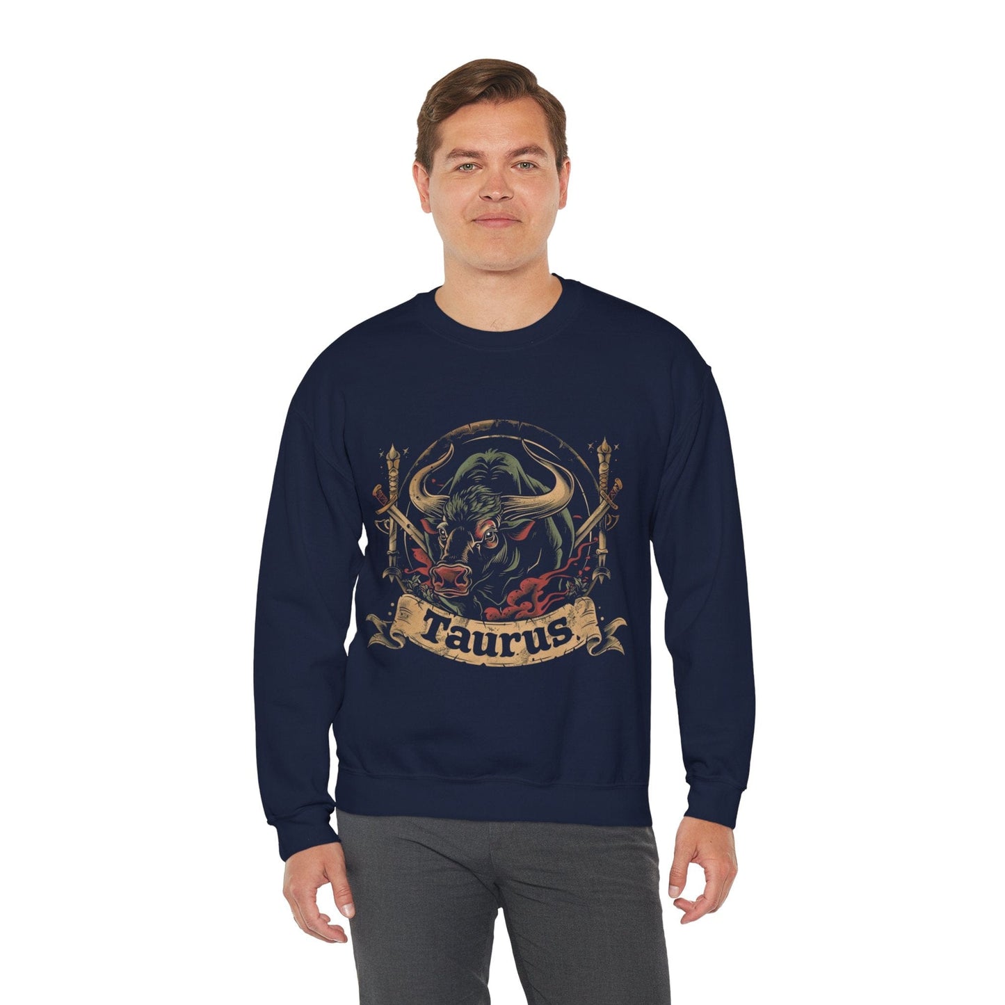 Sweatshirt Taurus Warrior Crest Sweater: Valor in Threads