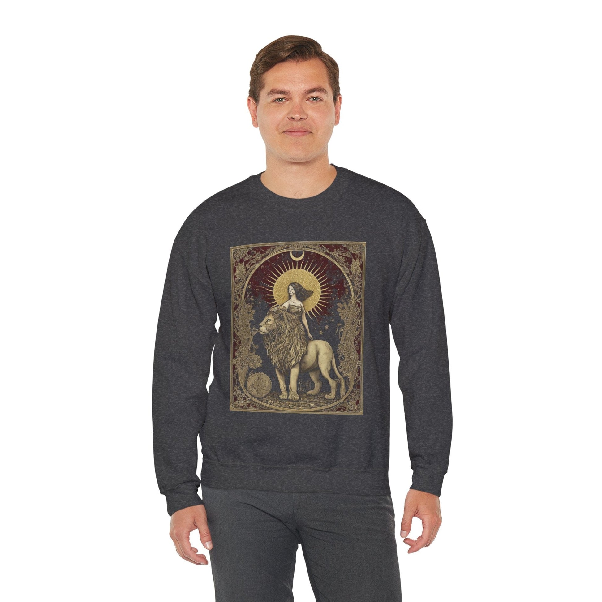 Sweatshirt The Lion's Strength Tarot Leo Soft Crewneck Sweatshirt