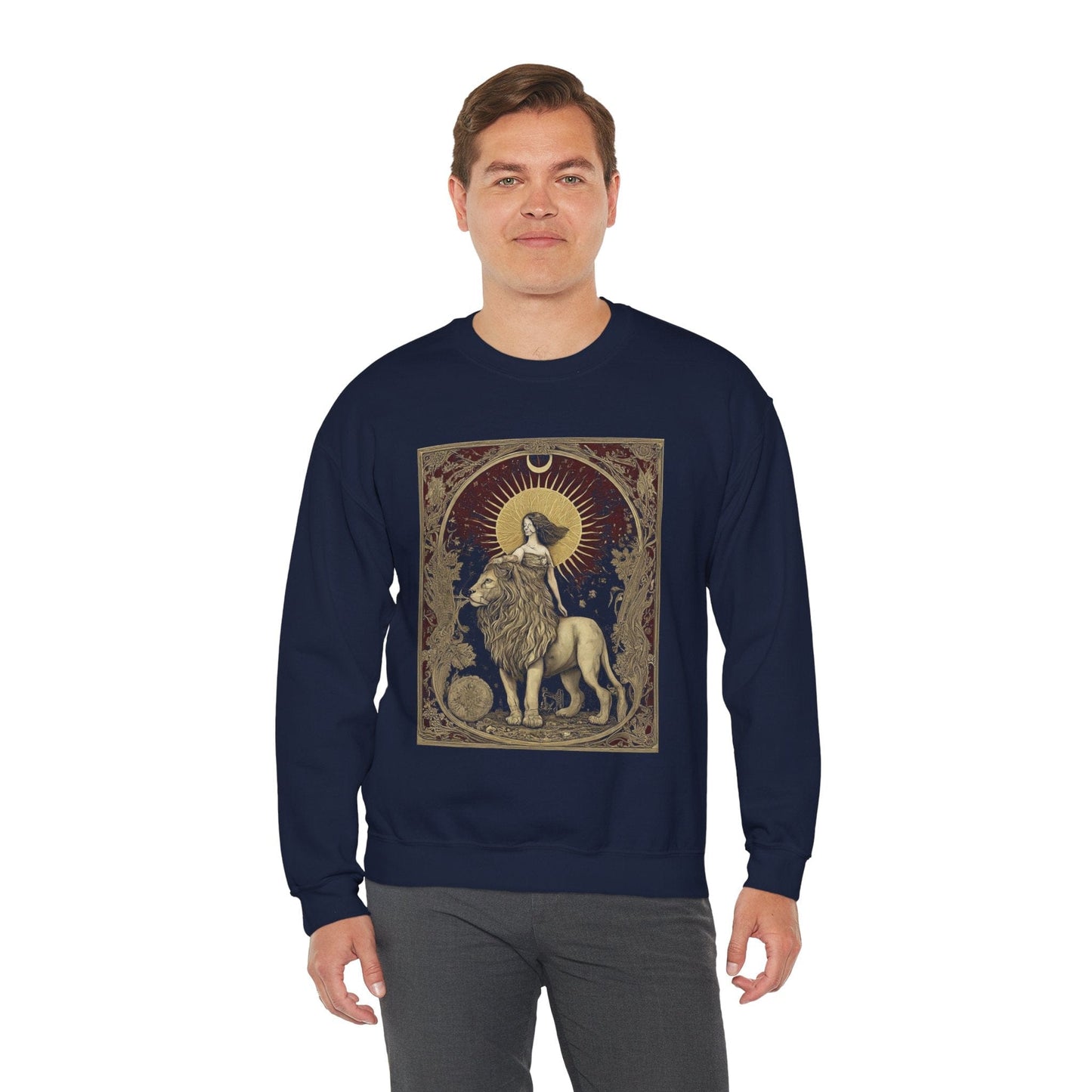 Sweatshirt The Lion's Strength Tarot Leo Soft Crewneck Sweatshirt