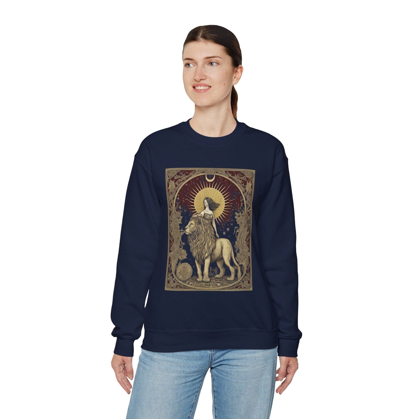 Sweatshirt The Lion's Strength Tarot Leo Soft Crewneck Sweatshirt