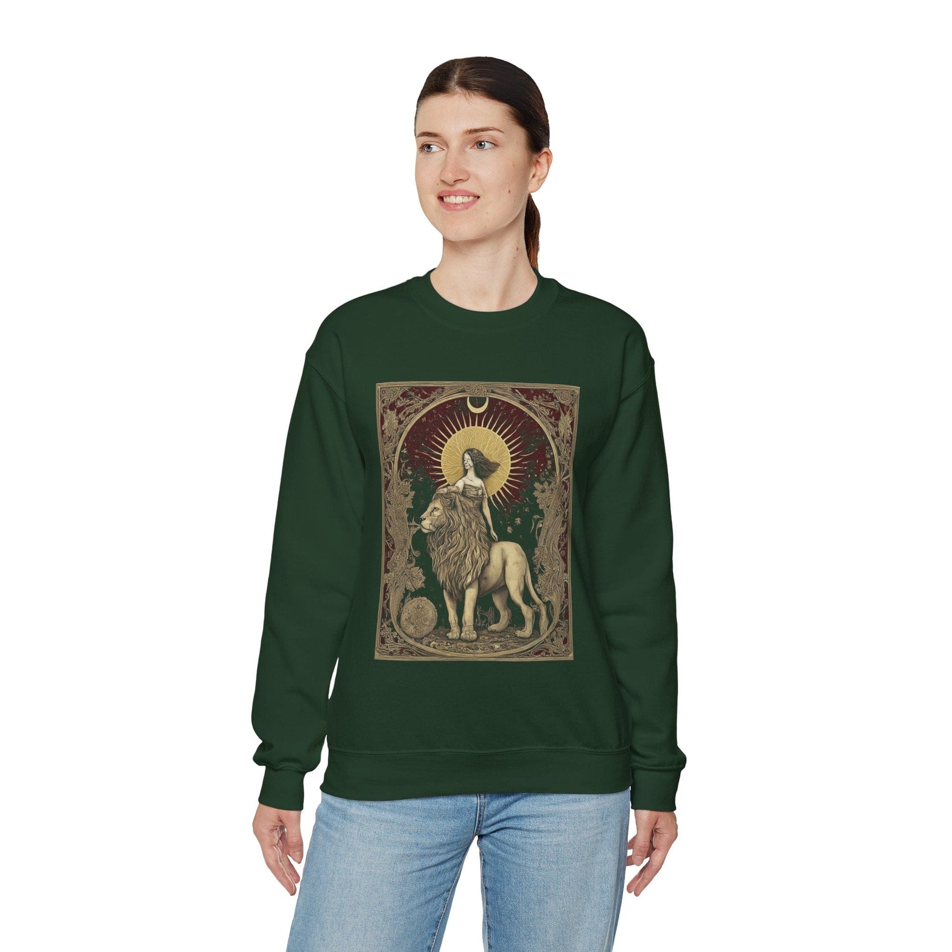 Sweatshirt The Lion's Strength Tarot Leo Soft Crewneck Sweatshirt