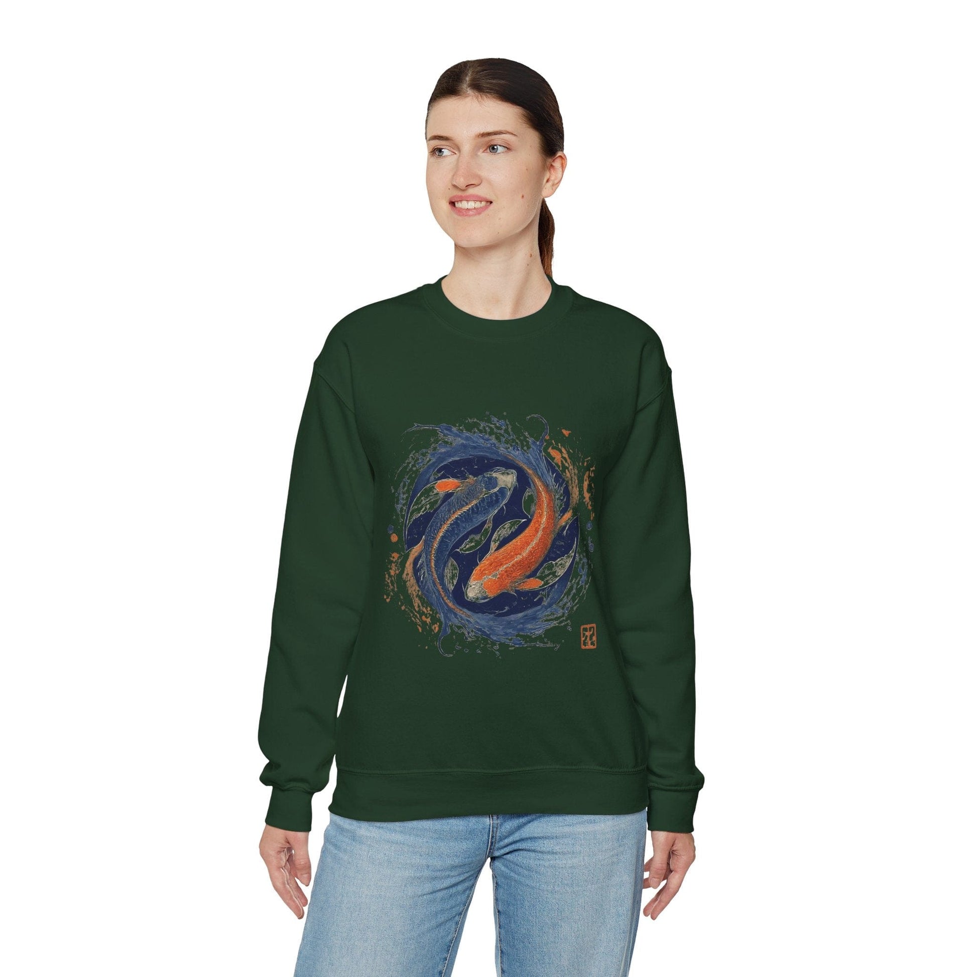 Sweatshirt Traditional Koi Pisces Soft Sweater: Embrace the Depths