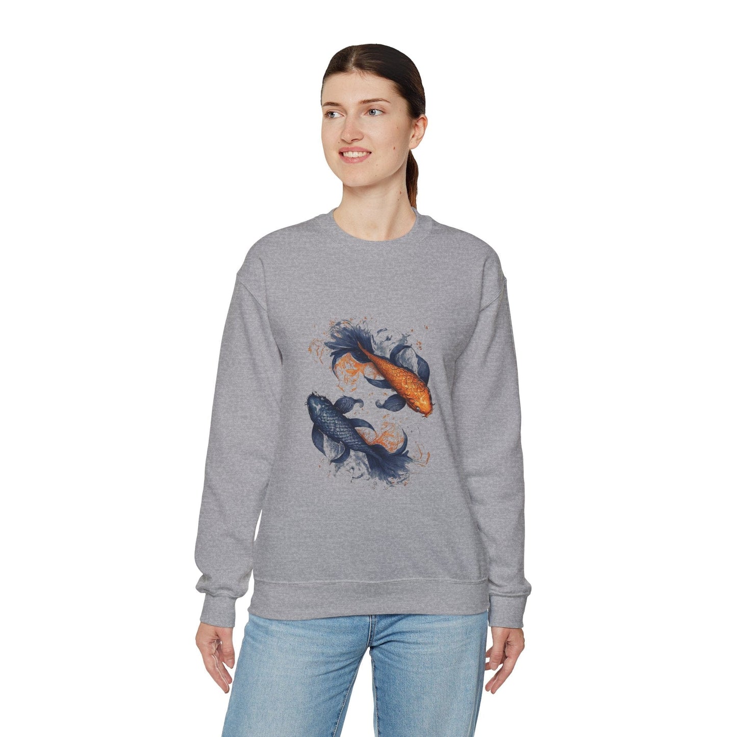 Sweatshirt Traditional Pisces Koi Soft Sweater