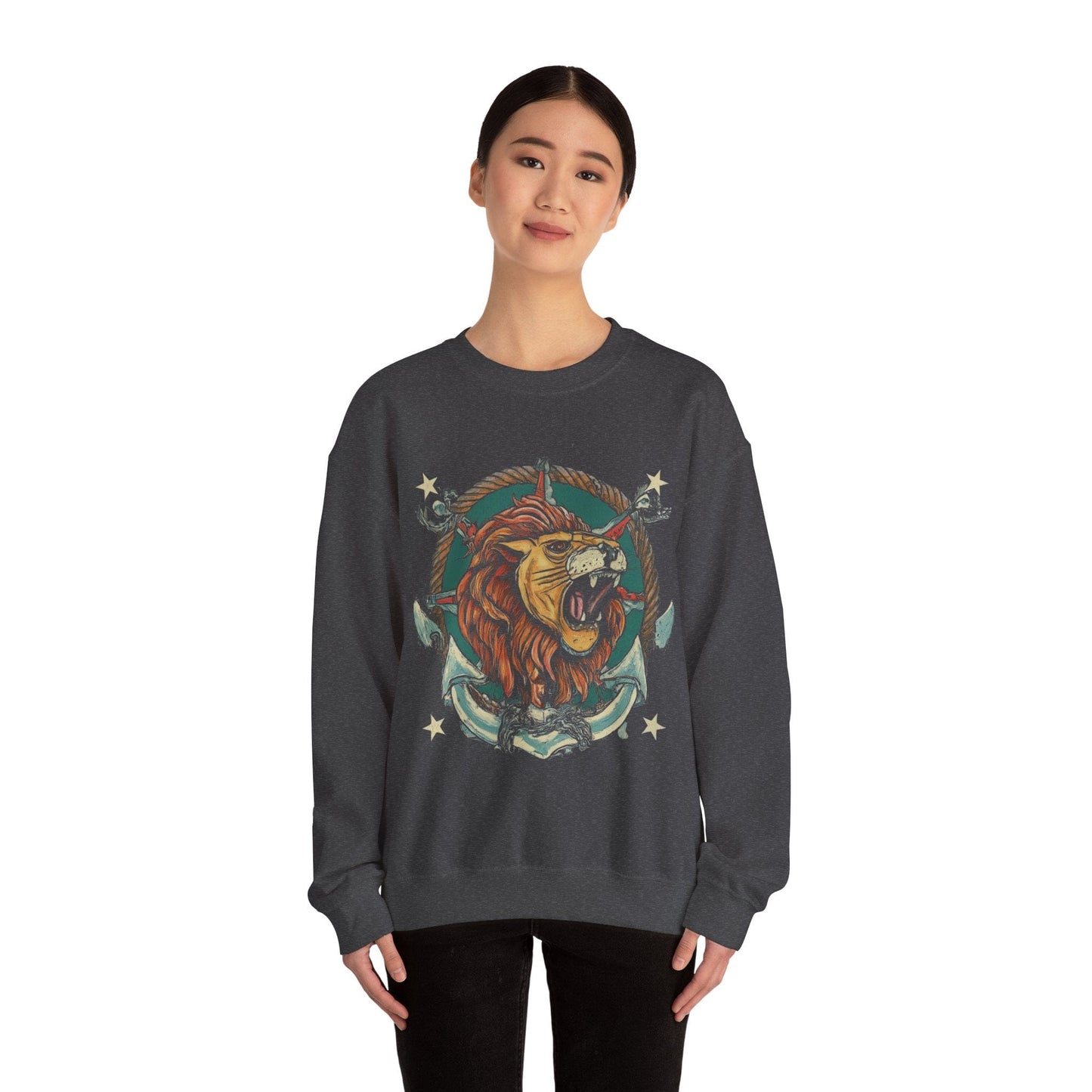 Sweatshirt Traditional Sailor Tattoo Leo Soft Crewneck Sweatshirt