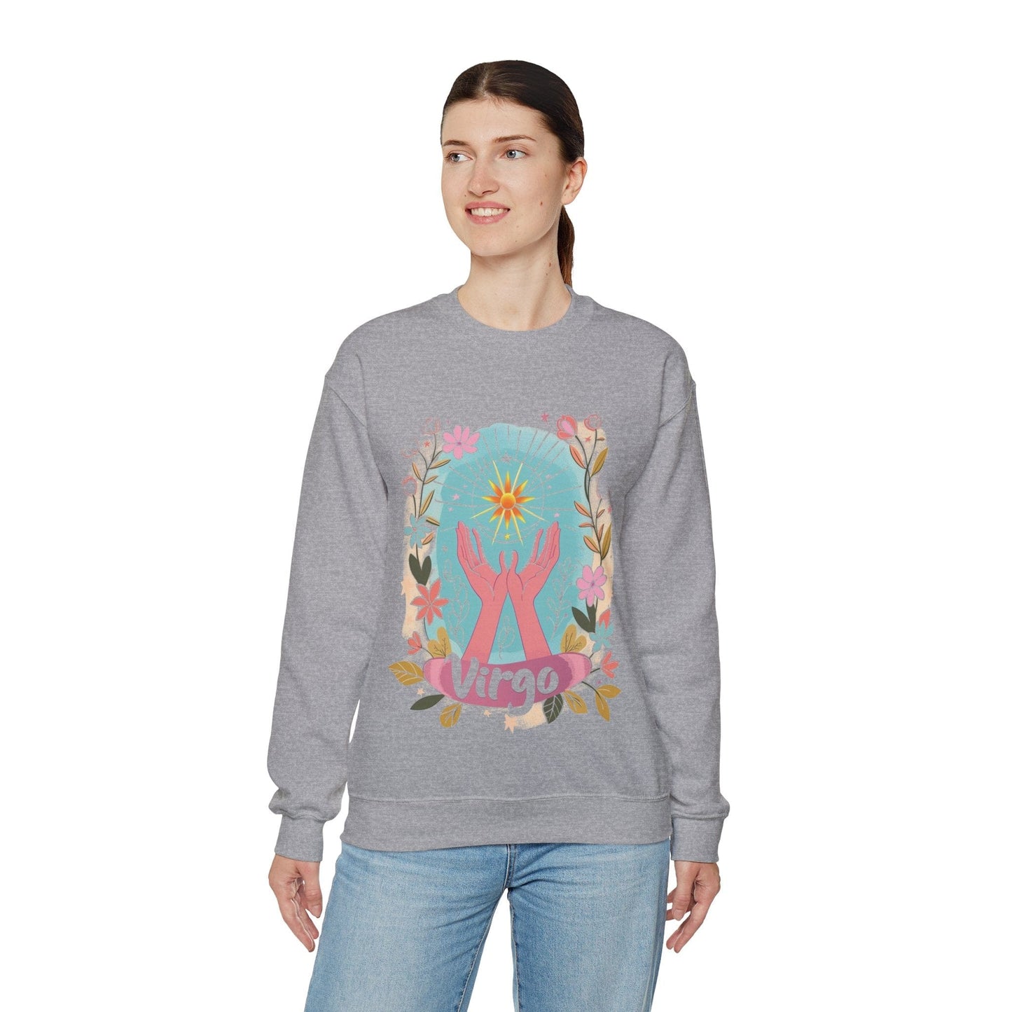 Sweatshirt Virgo's Bloom Soft Sweater: Embrace Your Inner Garden