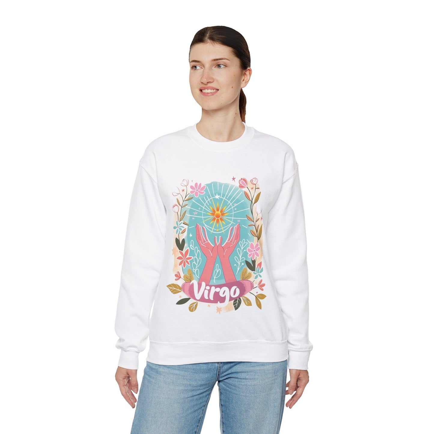 Sweatshirt Virgo's Bloom Soft Sweater: Embrace Your Inner Garden