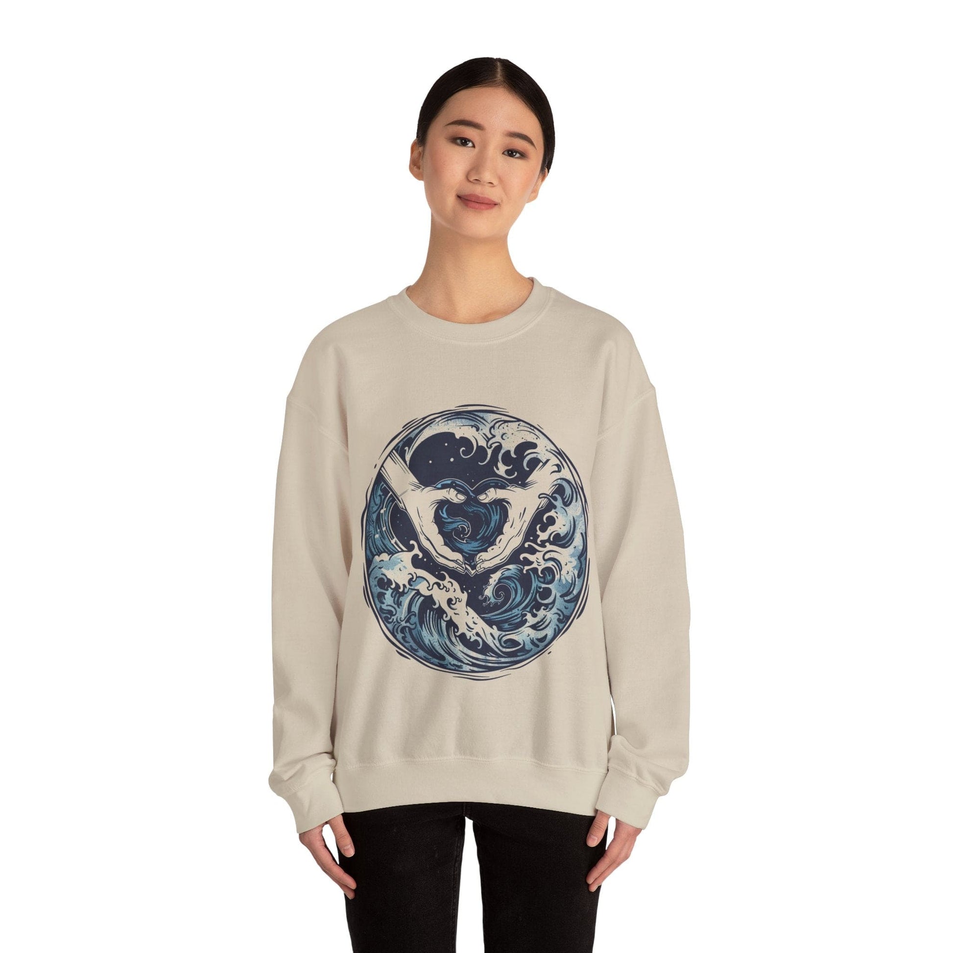 Sweatshirt Waves of Wisdom Aquarius Sweater: Navigate the Waters of Intellect