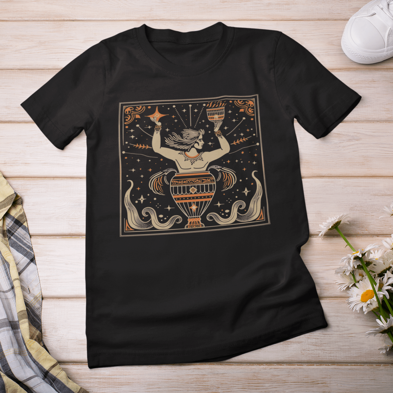 T-Shirt Aquarian Essence: Aquarius Tarot Card T-Shirt