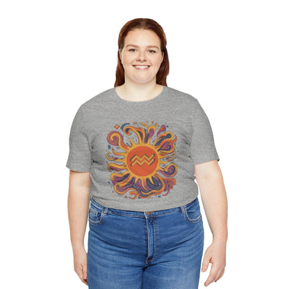 T-Shirt Aquarius Solar Flair T-Shirt: Shine in Zodiac Fashion
