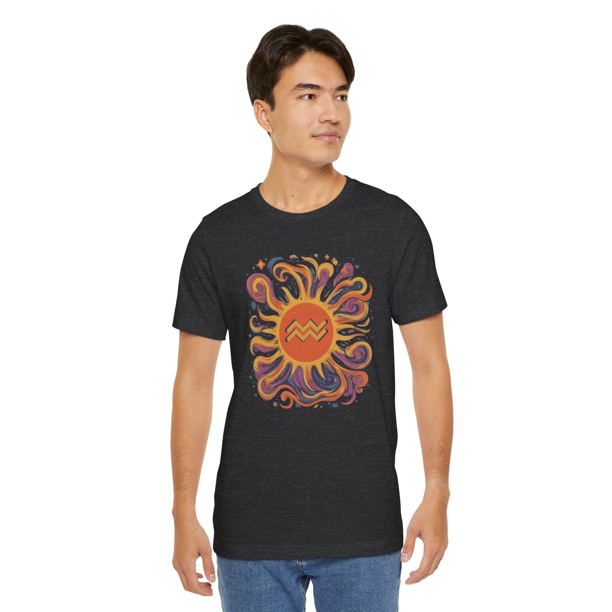 T-Shirt Aquarius Solar Flair T-Shirt: Shine in Zodiac Fashion