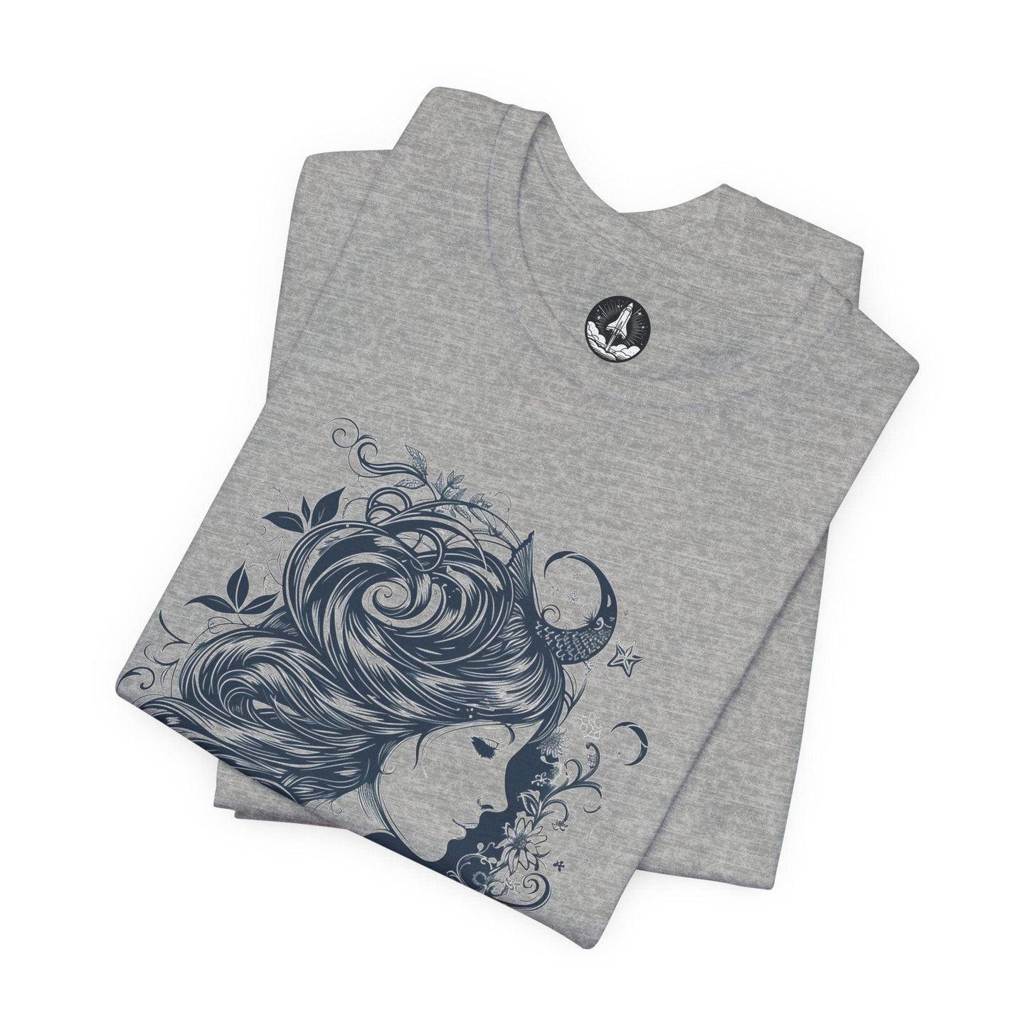 T-Shirt Aquarius Windswept Wonder T-Shirt: Celestial Beauty for the Free Spirit