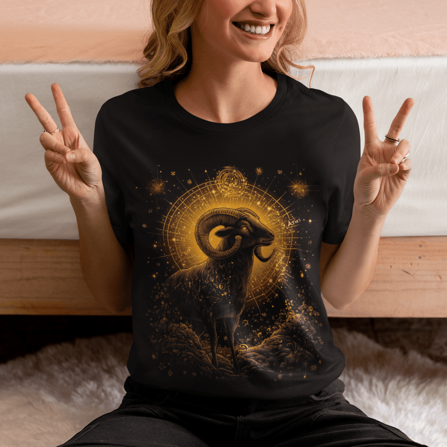 T-Shirt Aries Celestial Guardian Tarot Card T-Shirt