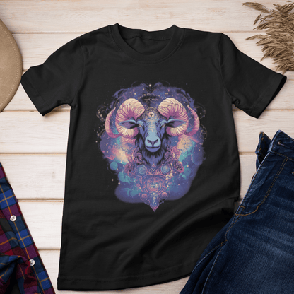 T-Shirt Aries Cosmic Visionary Tarot Card T-Shirt