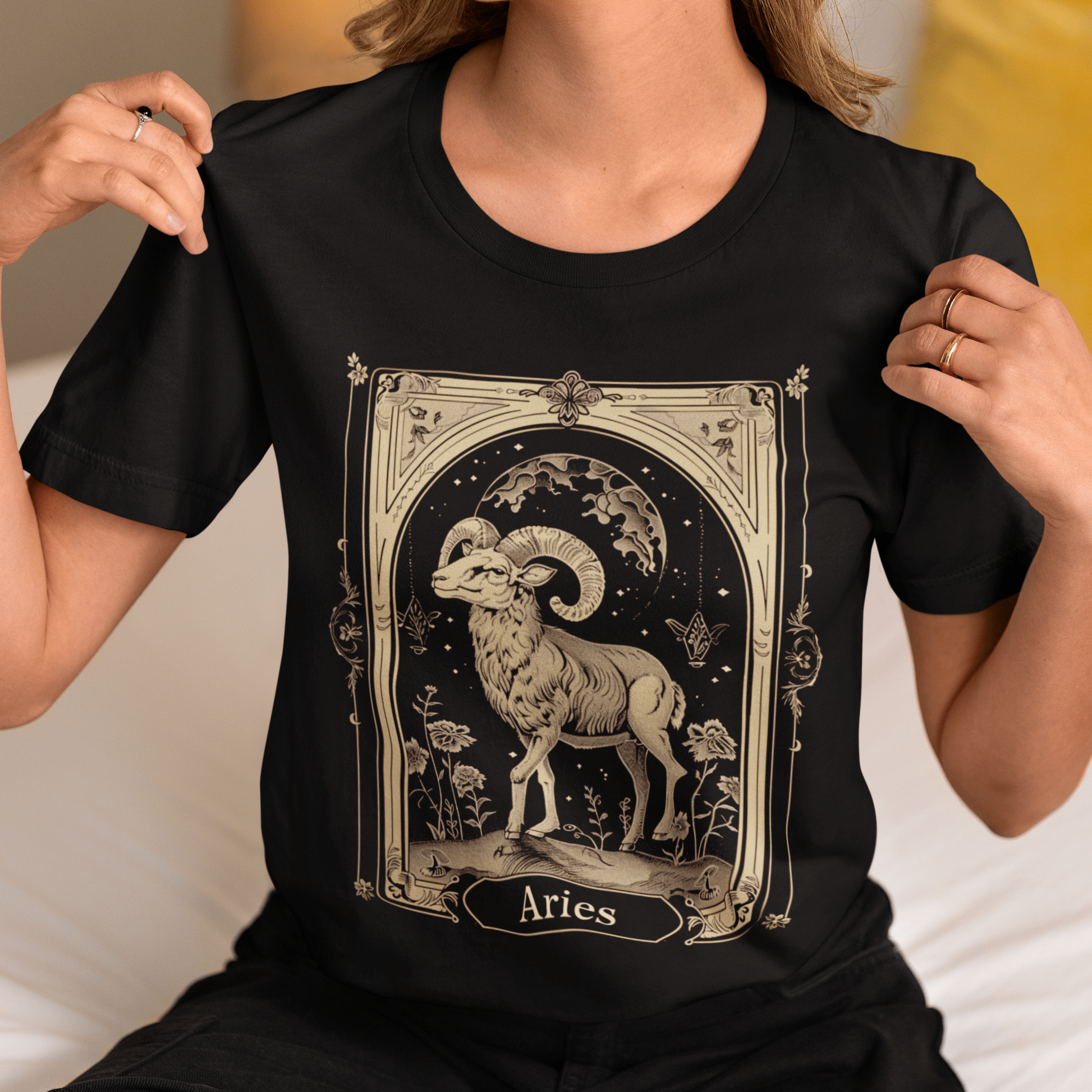 T-Shirt Aries Illustrated Tee: Channel the Ram's Strength