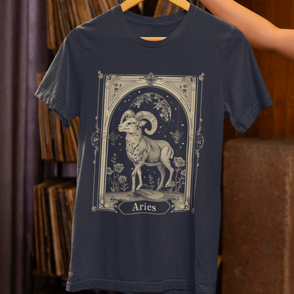 T-Shirt Aries Illustrated Tee: Channel the Ram's Strength