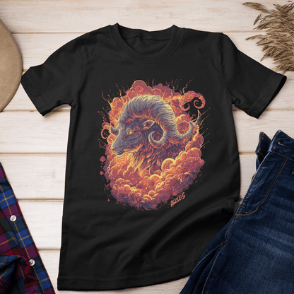 T-Shirt Aries Inferno Charge Tarot Card T-Shirt