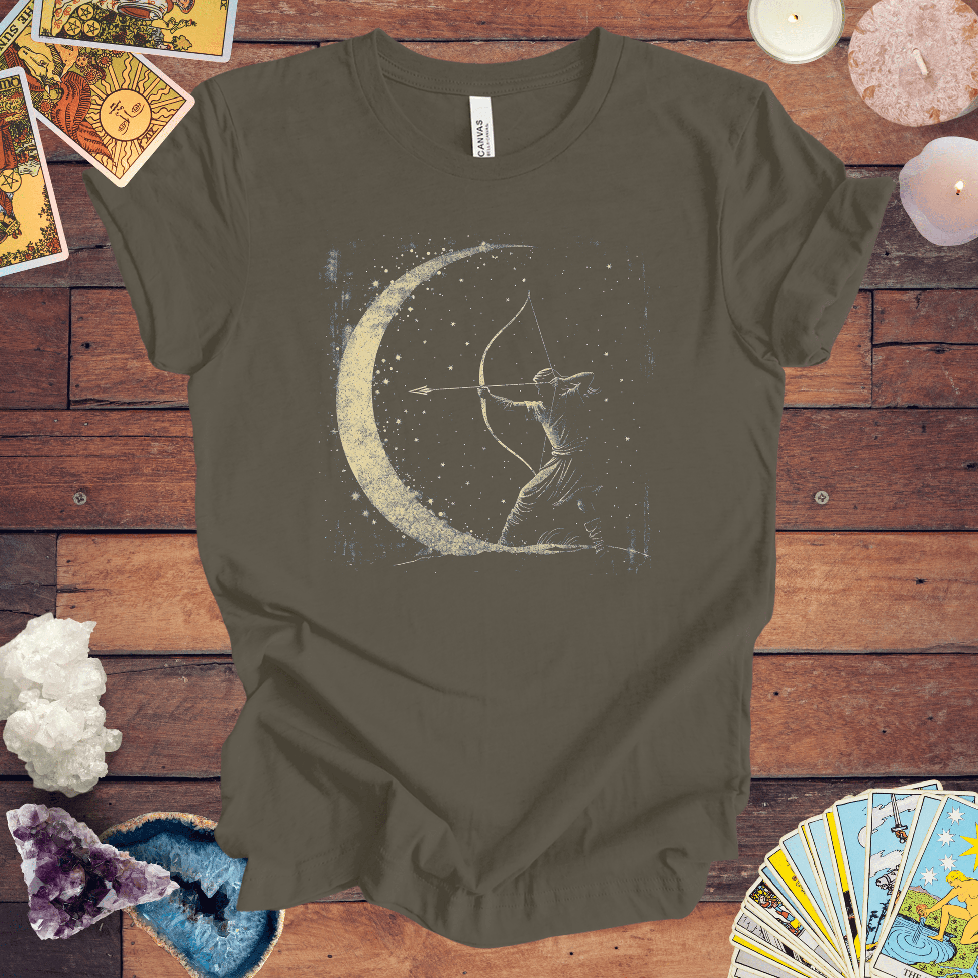 T-Shirt Army / S Sagittarius Archer T-Shirt: Aim High with Astro-Inspired Comfort