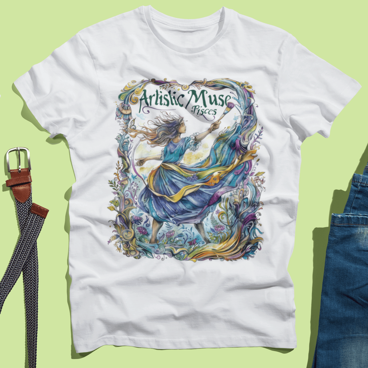 T-Shirt Artistic Muse: Pisces Tarot Card T-Shirt