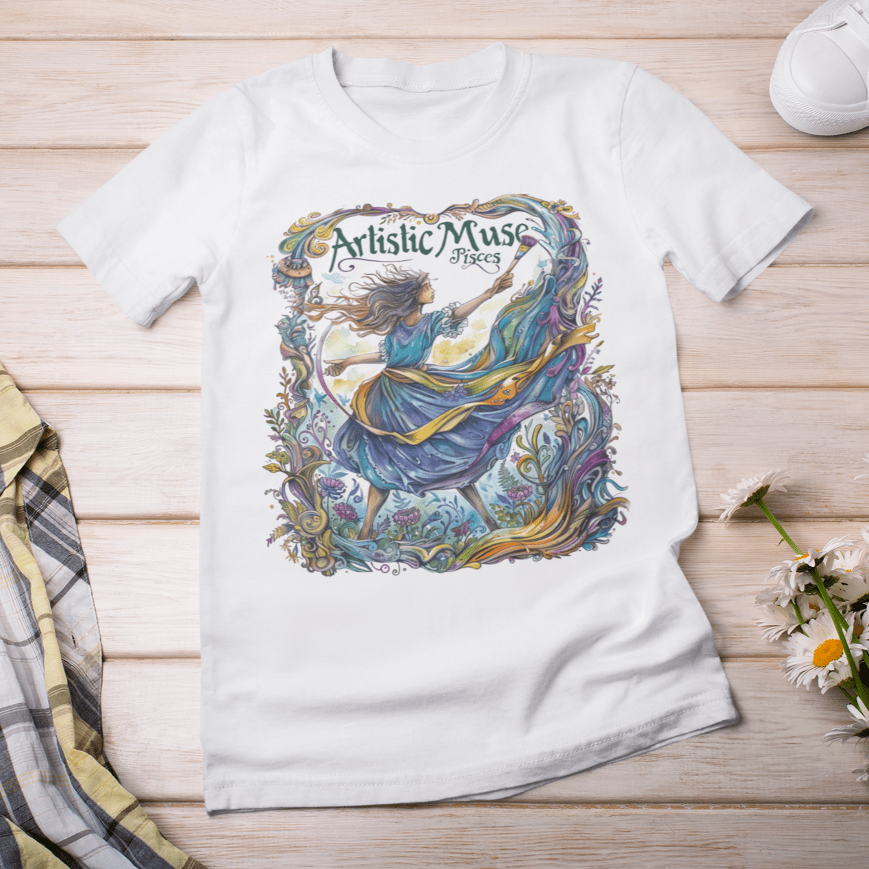 T-Shirt Artistic Muse: Pisces Tarot Card T-Shirt