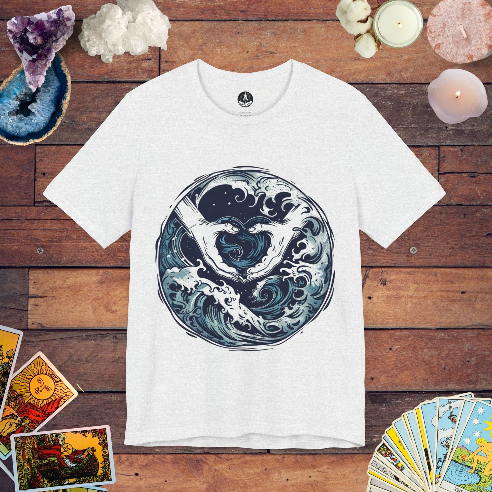 T-Shirt Ash / S Aquarian Currents T-Shirt: Ride the Wave