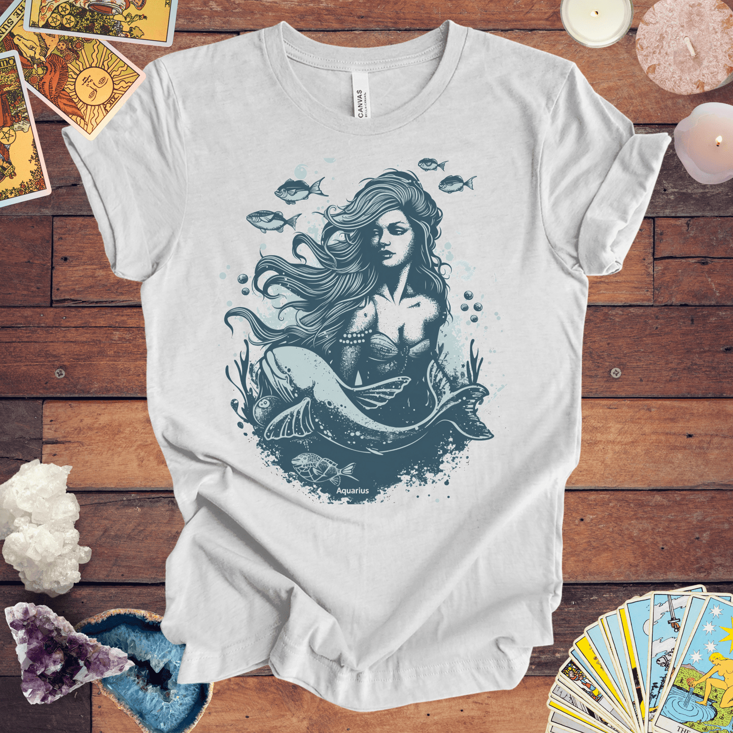 T-Shirt Ash / S Aquarius Siren T-Shirt: Enchanting Depths for the Visionary Spirit