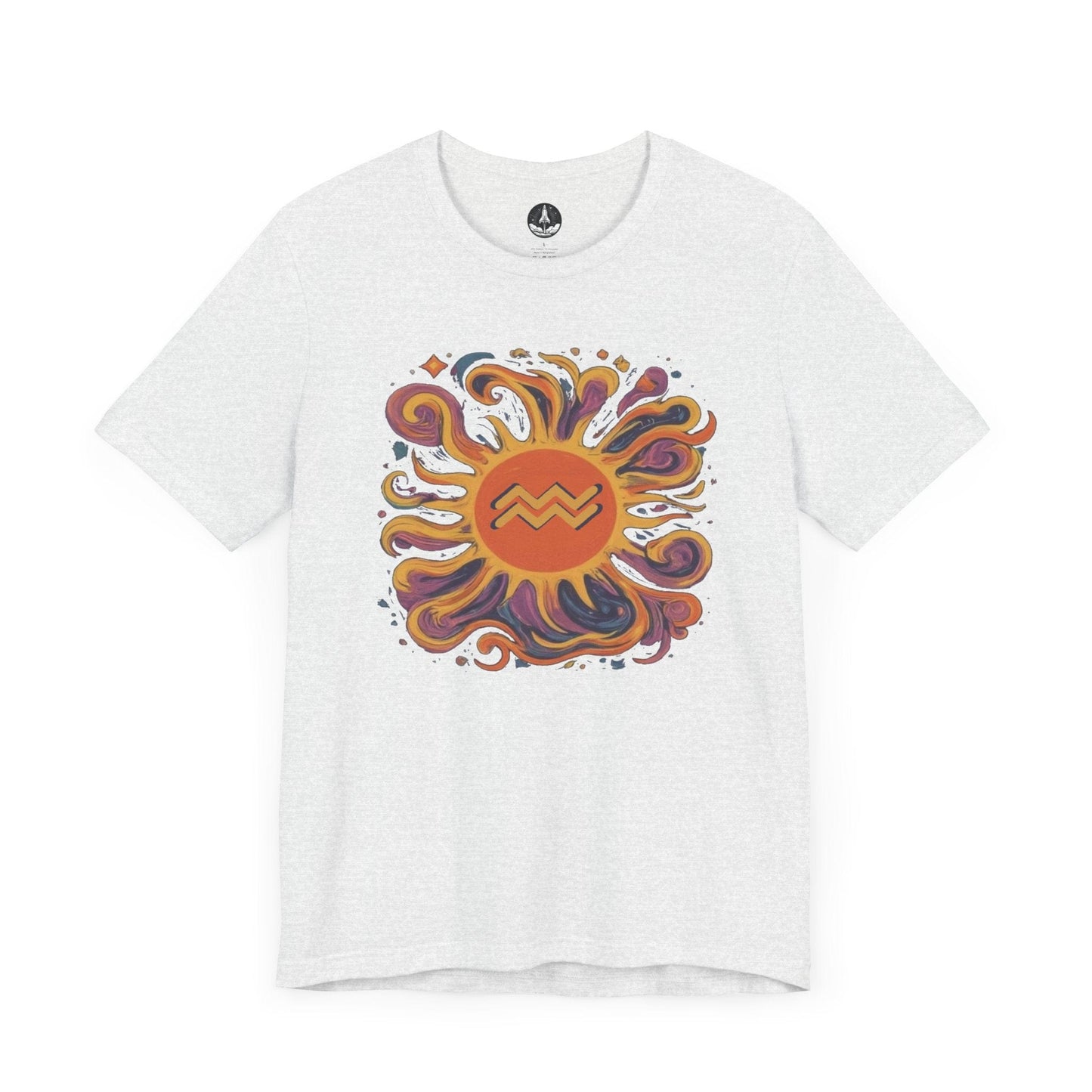 T-Shirt Ash / S Aquarius Solar Flair T-Shirt: Shine in Zodiac Fashion