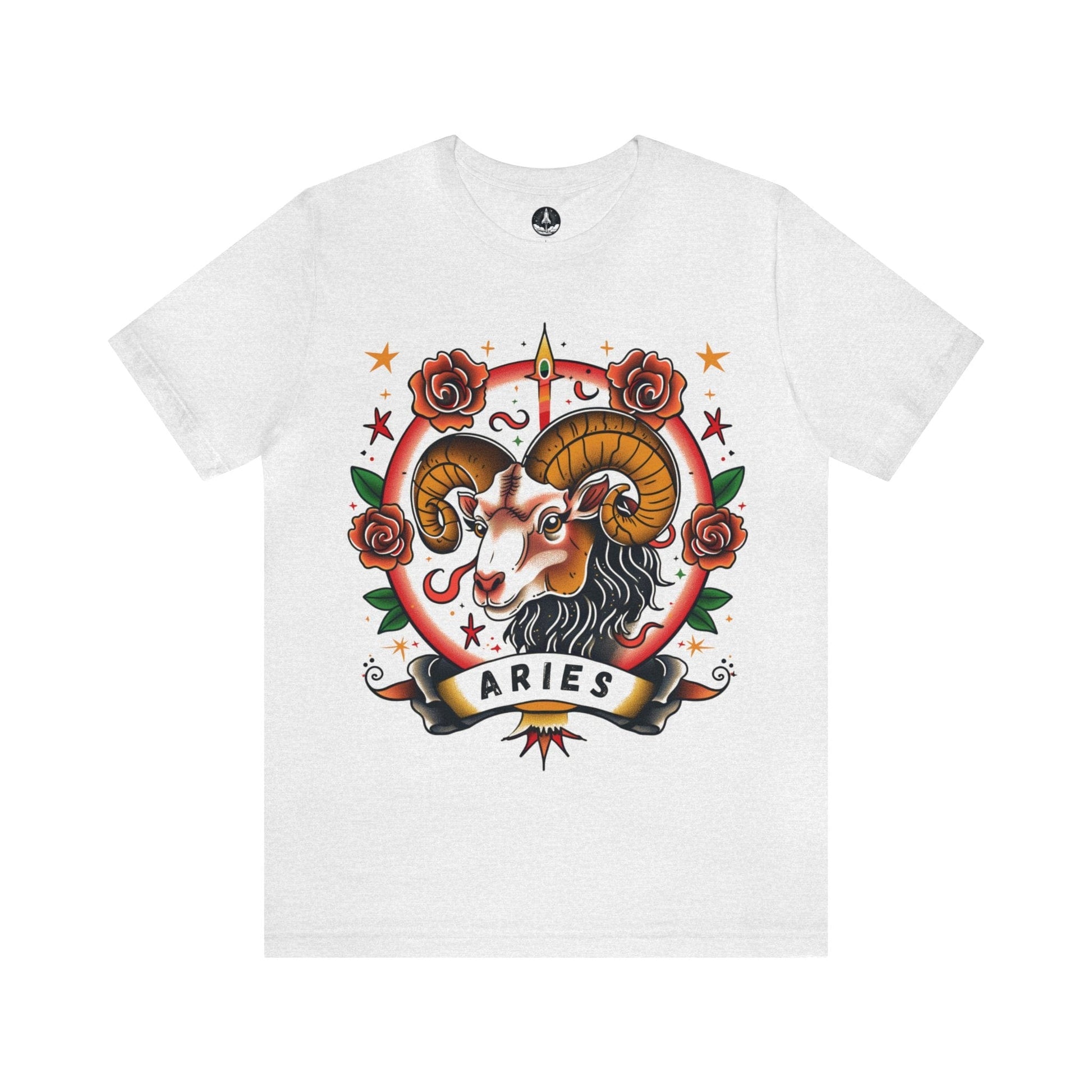 T-Shirt Ash / S Bold Aries Zodiac Tee - Premium Cotton Astrology T-Shirt