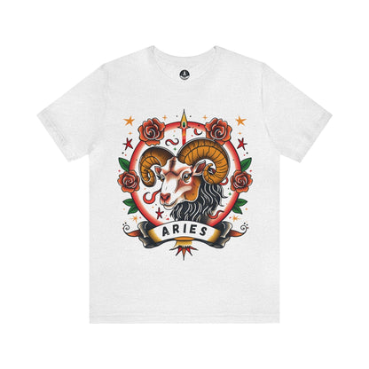 T-Shirt Ash / S Bold Aries Zodiac Tee - Premium Cotton Astrology T-Shirt