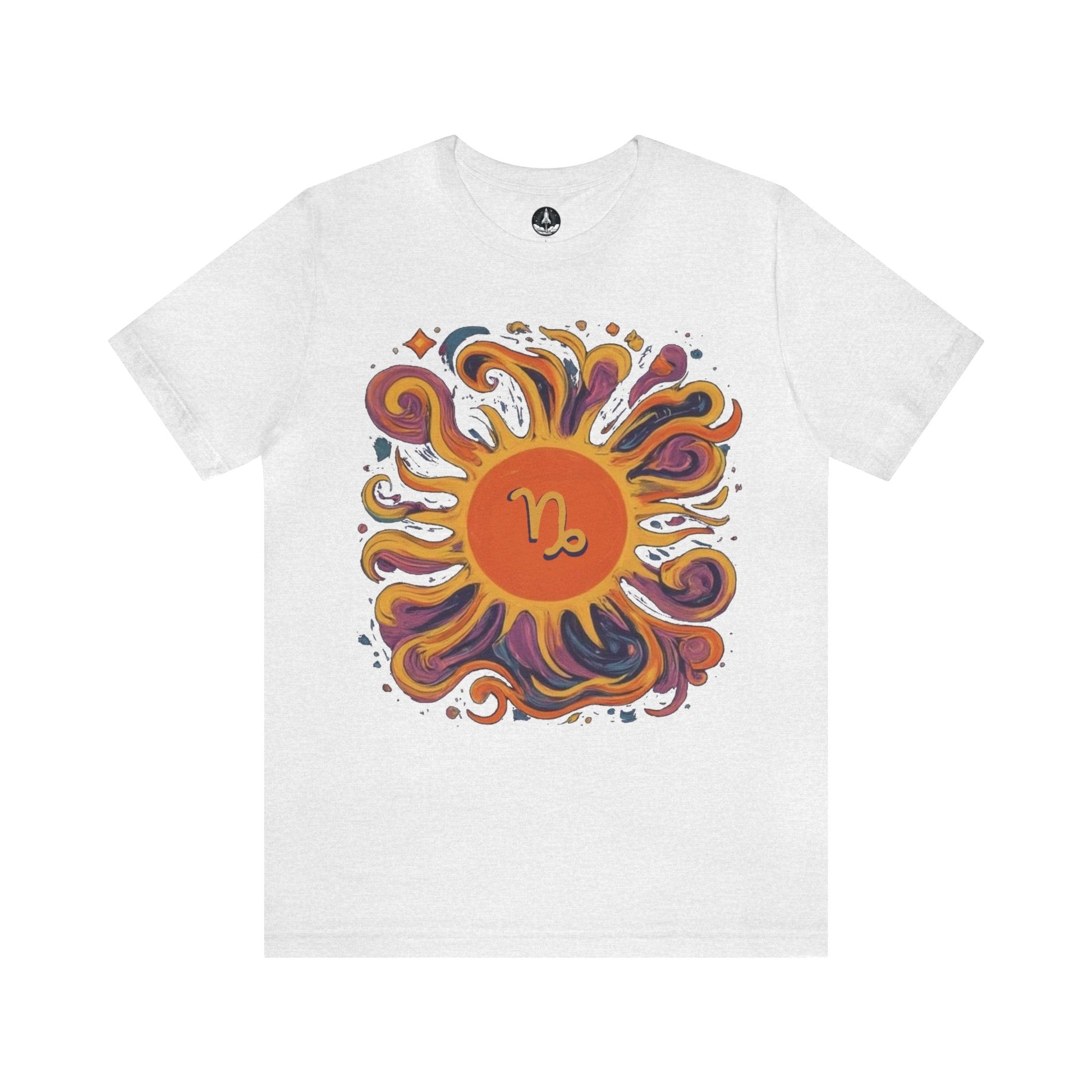 T-Shirt Ash / S Capricorn Solar Swirl Soft T-Shirt: Grounded Radiance
