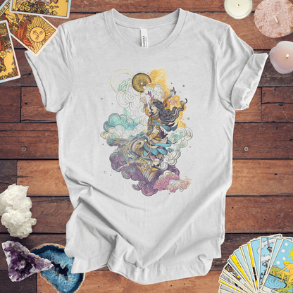 T-Shirt Ash / S Celestial Harmony TShirt: Zodiac Whispers in the Wind