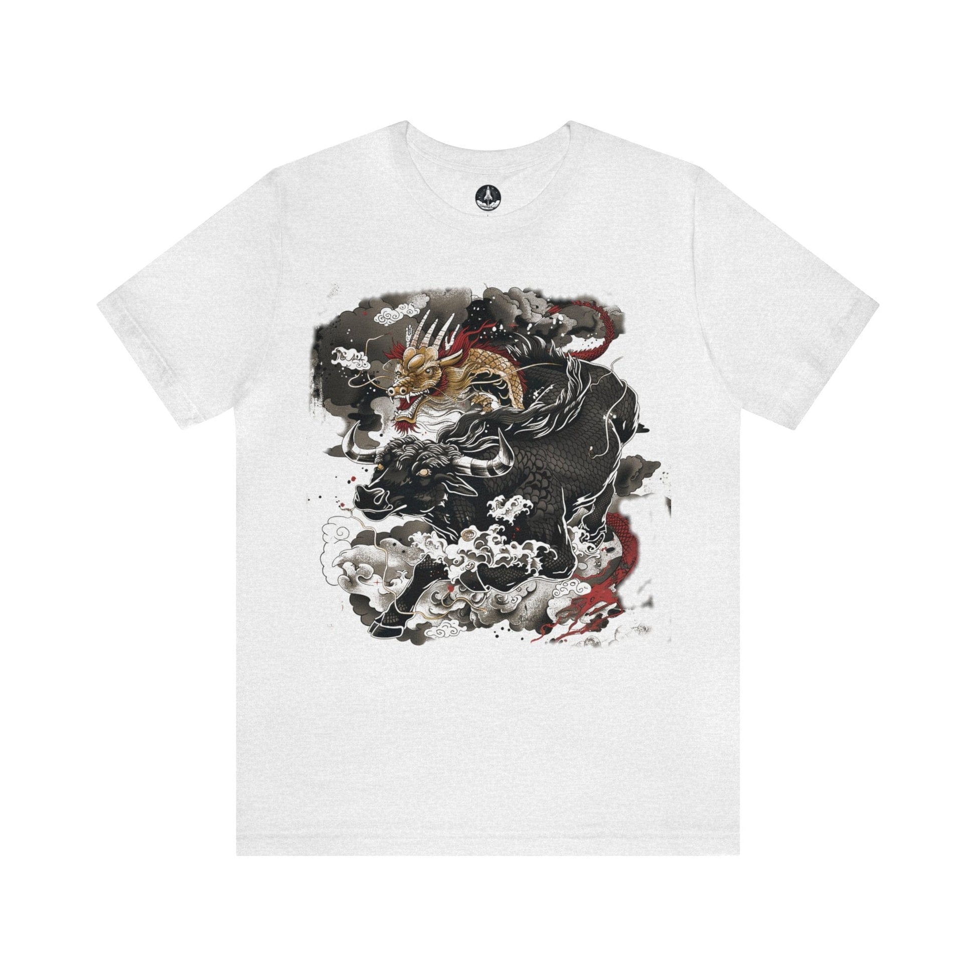 T-Shirt Ash / S Eastern Mythos Dragon-Bull T-Shirt: Legendary Power