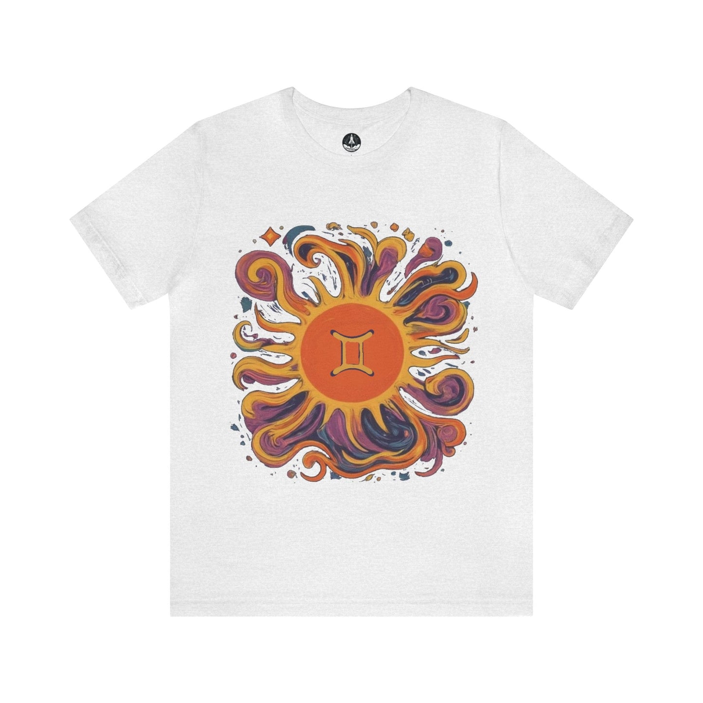 T-Shirt Ash / S Gemini Solar Harmony Soft T-Shirt: Duality in Design