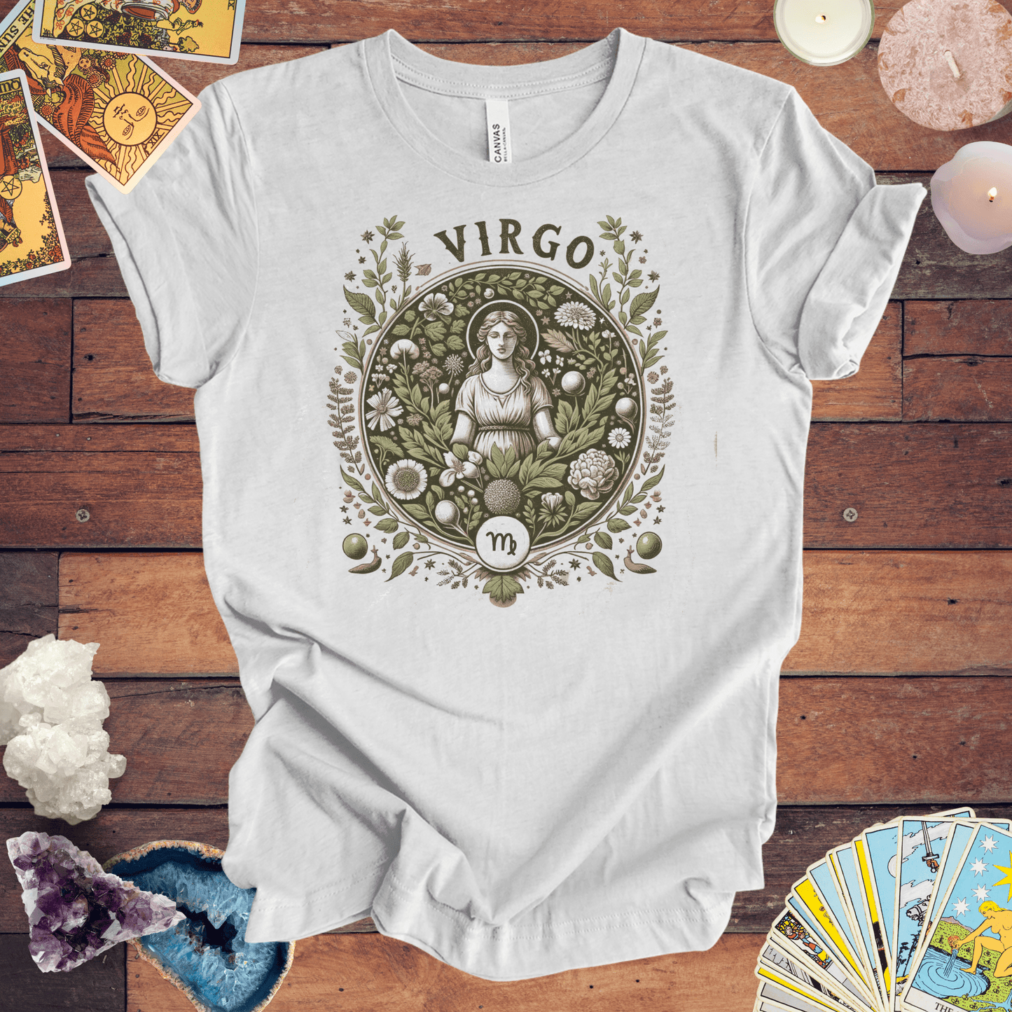 T-Shirt Ash / S Herbalist's Dream: Virgo Tarot Card T-Shirt