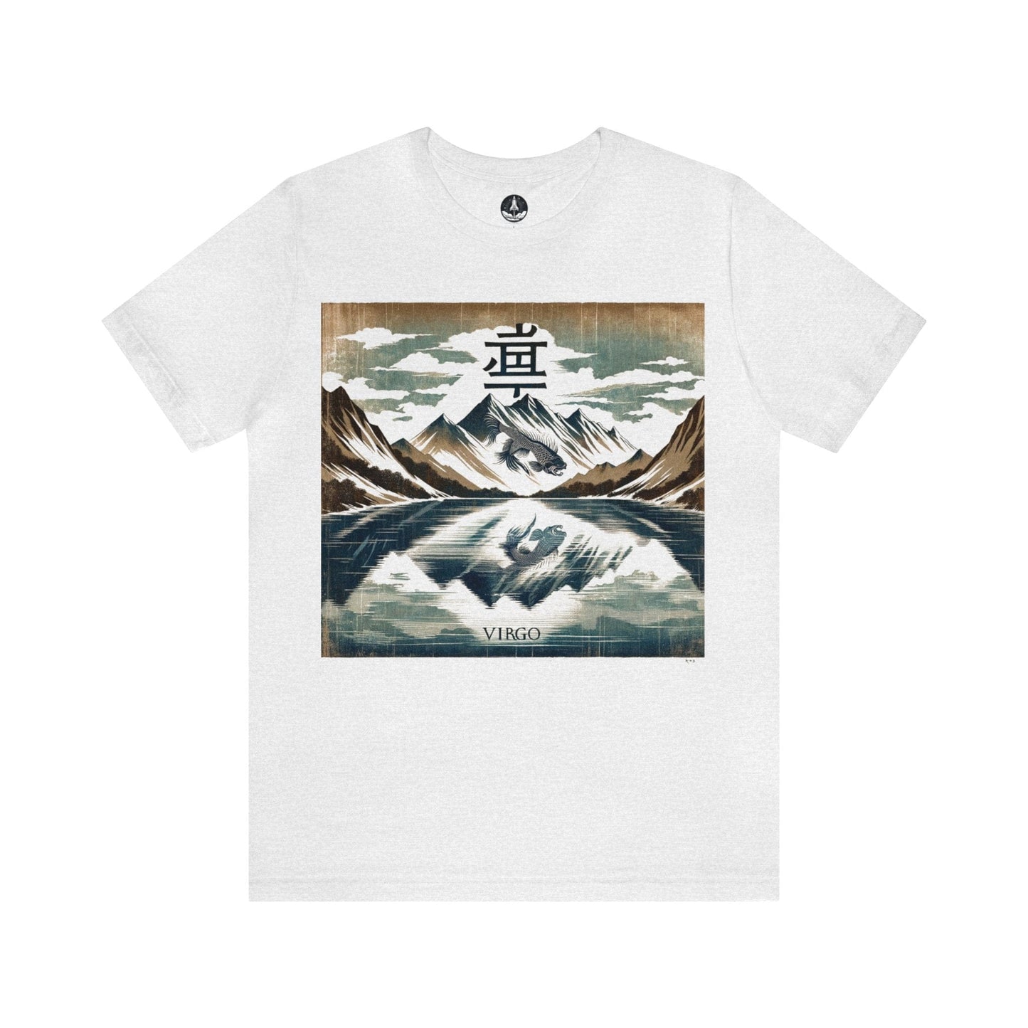 T-Shirt Ash / S Mountaintop Reflection: Virgo Gyotaku T-Shirt