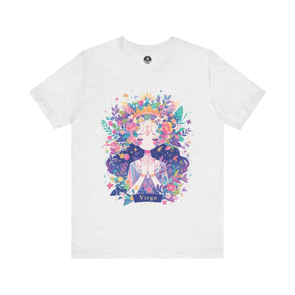 T-Shirt Ash / S Neon Blossom Virgo TShirt: Luminous Purity